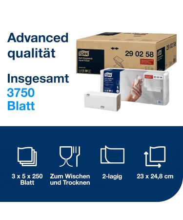 Buy Tork Soft Zigzag Paper Towels H3 | Absorbent Tearproof 2-Layer | 15 x 250 Cloths - International Shipping Available - Buy Online on GoSupps.com