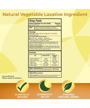 Senokot Extra Strength 12 Tablets - Natural Vegetable Laxative for Gentle Overnight Relief of Occasional Constipation - 12 Count Pack - Buy Online on GoSupps.com