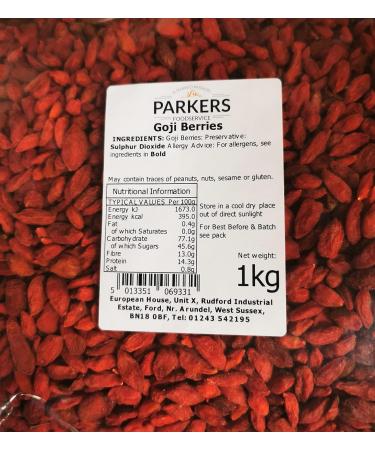 Parkers Goji Berries 1kg - Buy Online on GoSupps.com
