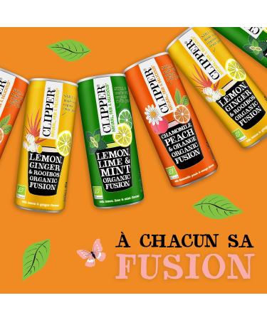 CLIPPER - Organic Refreshing Drink - Chamomile Peach Orange Fusion - No added sugar - 25cl - Pack of 12 Cans - Buy Online on GoSupps.com