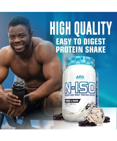 ANS N-ISO HYDRO WHEY Protein ISOLATE Performance 100% Pure + BCAAs - 25g of Protein - Cookies & Cream - 1.8 lb - Buy Online on GoSupps.com