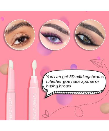 2 in 1 Eyebrow Soap Wax Pen & Gel for Waterproof Brow Styling | Clear 3D Brow Freeze Shaping Gel with Brush - Buy Online on GoSupps.com