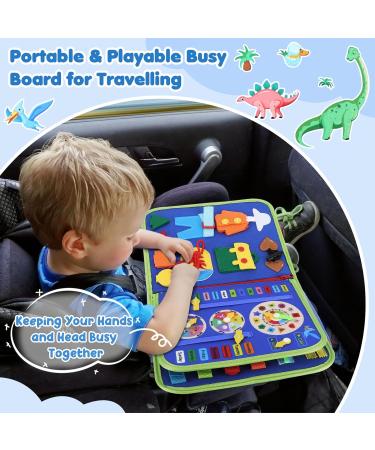 Urmywo Busy Board Montessori Toys for Toddlers 1-5 Years | Motor Skills Activity Board | Ideal Gift for Young Girls | Dinosaur Travel Fun - Buy Online on GoSupps.com