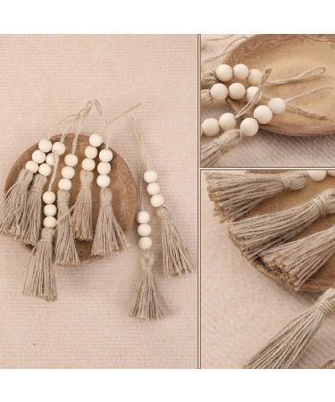 AEKAO 20 Pack Jute Rope Tassel with Wood Beads for DIY Crafts and Home Decor - Buy Online on GoSupps.com
