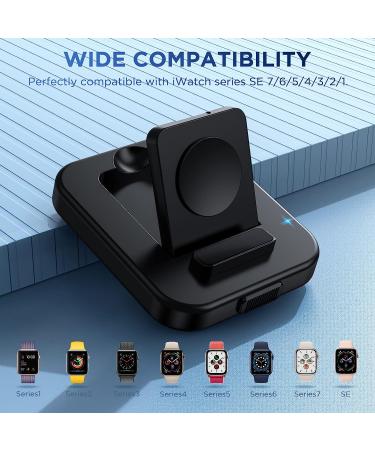 Bifrost Portable Watch Charger Stand - Wireless Magnetic Charging Station with Charging Cable Compatible with iWatch Series SE 8 7 6 5 4 3 2(38/40/42/44mm)-Black - Buy Online on GoSupps.com