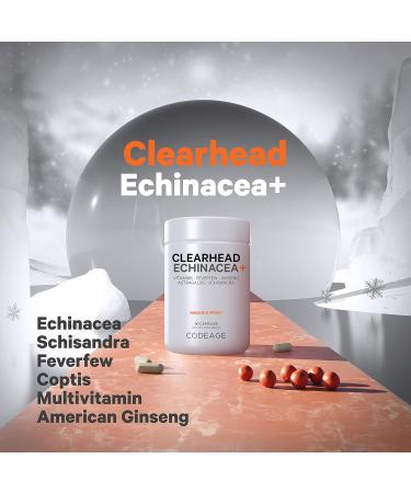 Codeage Clearhead Echinacea+ Supplement - Echinacea Schisandra Feverfew Coptis American Ginseng Astragalus Garlic Probiotics Vitamins C & D3 Zinc Selenium - Clear Head Vitamin - 90 Capsules - Buy Online on GoSupps.com
