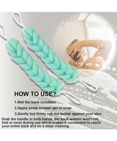 PHAO Long Loofah Back Scrubber for Shower - Bath Sponge 21.5 Inch - 2 Pack (Green) | Men's and Women's Bath Loofah - Buy Online on GoSupps.com