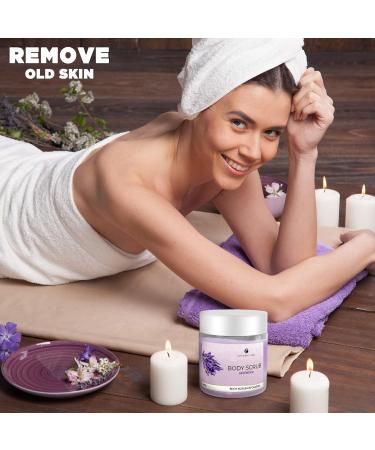 Buy Lavender Body Scrub - 28 Oz Dead Sea Salt Exfoliator for Acne & Ingrown Hairs | Natural & Organic Skincare for Men & Women - Buy Online on GoSupps.com