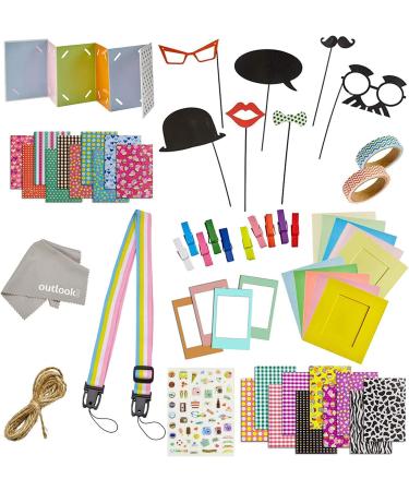 Fujifilm Mini Instant Film Accessories Bundle - 20 Sticker Frames, 10 Paper Frames, 4 Magnetic Frames, Rainbow Camera Strap & More - Buy Online on GoSupps.com