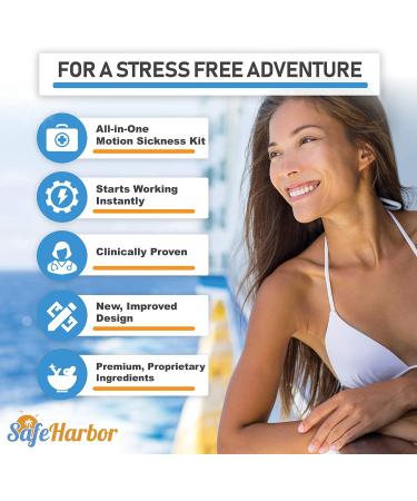 SafeHarbor Motion Sickness Relief Kit | 2 Bands + 10 Natural Patches | Kids & Adults | Cruise Necessity + E-Book - Buy Online on GoSupps.com