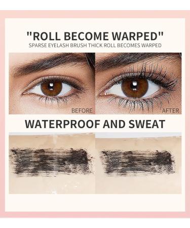 HONGJIANV 4D Lengthening Curling Mascara 4D Black Waterproof Silk Fiber Lash Mascara 2 in1 5x Longer Waterproof Mascara 2 In 1 Black Mascara Double Headed 2 Effect (1PC) - Buy Online on GoSupps.com