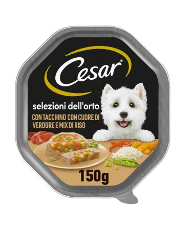 Cesar S lections du Potager Dog Food with Turkey Vegetable Hearts and Rice Mix 150 g - 14 tubs