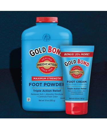 Gold Bond Medicated Foot Powder 10 oz. | Maximum Strength Odor Control & Itch Relief - Buy Online on GoSupps.com