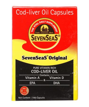 Seacod Cod-liver Oil Capsules Omega-3 Fatty Acid Vitamin A Vitamin D 100 Capsules
