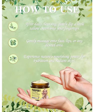PAUOPOH Beef Tallow for Skin - Whipped Tallow Balm with Manuka Honey Handmade Moisturizer for Sensitive Skin (Lavender) - Buy Online on GoSupps.com