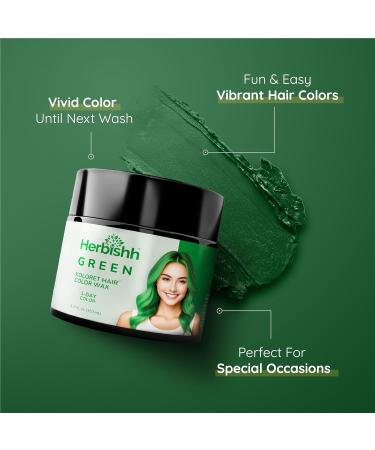 Herbishh Koloret Green Hair Color Wax - Vegan Temporary Hair Dye for All | Instant Washable Hair Paint 5.07 fl - Buy Online on GoSupps.com