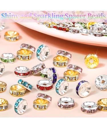 Cludoo 8mm Rhinestone Spacer Beads for Jewelry Making - 1200pcs, 10 Colors Crystal Beads Spacers for Bracelet & Necklace DIY Craft - Buy Online on GoSupps.com