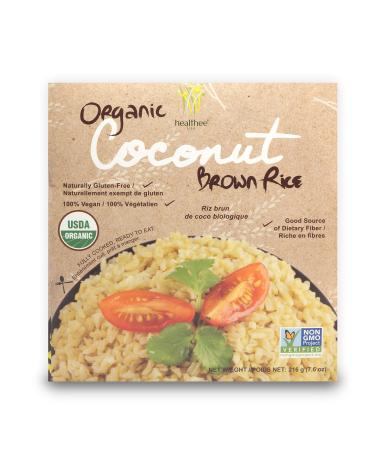 Healthee Organic Brown Rice, Gluten Free, Fully Cooked and Ready-to-Eat, USDA Certified Organic, GMO-Free, Microwaveable (Coconut, Pack of 4) Coconut 7.6 Ounce (Pack of 4)