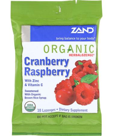 Zand Organic Herbalozenge Cranberry Raspberry 18 Lozenges