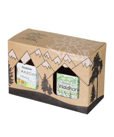 Puntzelhof Allg u Gourmet Box Delicatessen Gift Set 2 x 250g German Honey Attractive gift set made of kraft cardboard