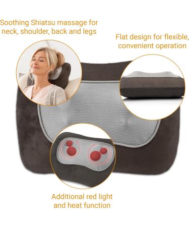 Medisana MC 840 Shiatsu Massage Pillow - Heated Neck Shoulder & Back Massager with Remote Control & Red Light Function | Ideal for Relaxation - Buy Online on GoSupps.com