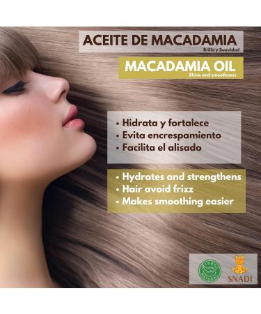 Snadi - Macadamia and Jojoba Oil Bio 100% Pure and Natural 125ml | Ideal for Hair Hydration and Shine | Anti-Frizz Benefits | Hair Strengthening | Split Ends - Buy Online on GoSupps.com