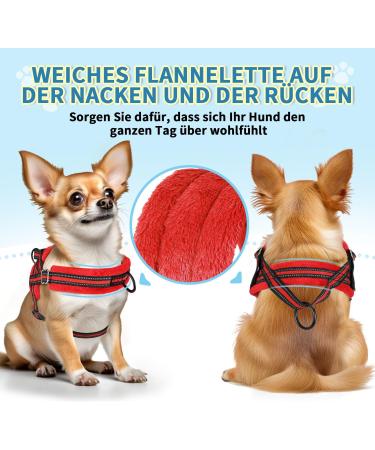 Eyein No-Pull Dog Harness & Leash - Soft Padded Reflective Adjustable for Puppies Small & Large Dogs Cats - XXS Red - Buy Online on GoSupps.com