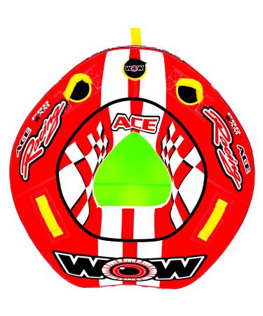 WOW World of Watersports Ace Racing Boat Tube 1 Person Inflatable Towable Tube for Boating, 15-1120