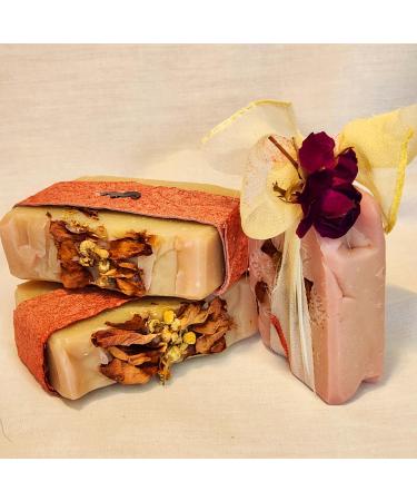 All Natural Rose Lemond Balm and Chamomile infused Mares Milk Soap. Absolutely great for all skin types. The Perfect Valentines Day Easter Mother's Day or special occasion gift!