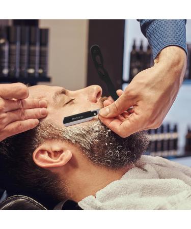 Straight Razor for Men - BarbaQo Professional Stainless Steel Razor with 10 Blades | Close Shaving Experience - Buy Online on GoSupps.com