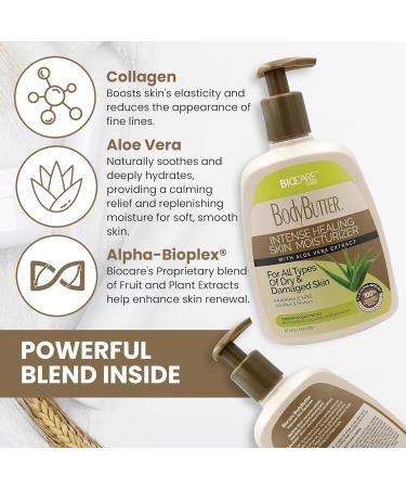 Biocare Labs Moisturizing Body Butter - Hydrating Body Cream W/Aloe Vera and Cucumber Extracts (Fragrance-Free) - Instantly Penetrates and Deeply Renews Skin - Lotion Designed For Dry Skin 16 Fl Oz (Pack of 1) - Buy Online on GoSupps.com