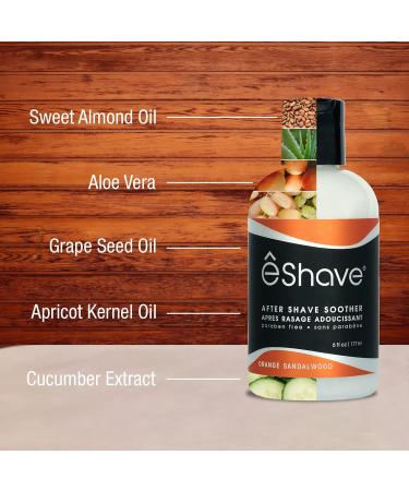 eShave Orange Sandalwood After Shave Soother 177ml - Soothing & Refreshing Post-Shave Care | International Shipping Available - Buy Online on GoSupps.com