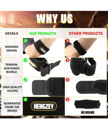 HENGZEY (2 Pack) Elbow Brace Set for Tendonitis & Tennis Elbow - Pain Relief & Compression Support for Men & Women - Buy Online on GoSupps.com