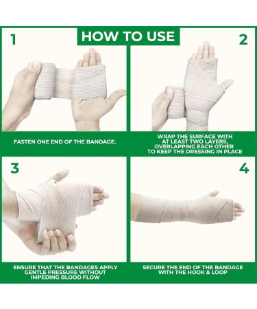 Buy D&H Medical Elastic Bandage Wrap - Premium Velcro Compression Bandages for Wrist Ankle & Foot - 2 Count - Buy Online on GoSupps.com