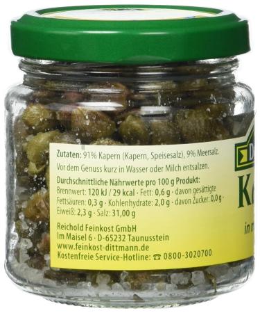 Buy Feinkost Dittmann Capers in Sea Salt - 6 x 90g Glass Jars | Premium Quality International Shipping - Buy Online on GoSupps.com