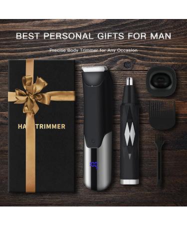 Pub Hair Cutter for Men & Women | Waterproof Electric Body Razor with LED Display | Nasal & Ear Hair Trimmer | 2-Piece Black Personal Grooming Kit - Buy Online on GoSupps.com