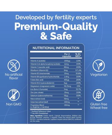 CONCEIVE PLUS Male Fertility Supplements - Boost Sperm Count, Motility & Libido - Maca Root, Folic Acid, L-Arginine, Zinc & Magnesium - Multivitamin for Men’s Health & Fertility Support, 60 Caps - Buy Online on GoSupps.com
