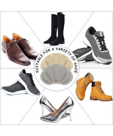 PROUSKY Heel Cushion Inserts - Beige Grey Shoe Pads for Loose Shoes - Anti-Slip Foot Insoles for Women Men - Buy Online on GoSupps.com