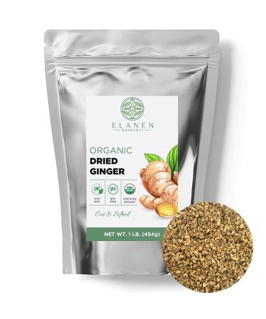 Organic Dried Ginger Root 1 lb. (16 oz.), USDA Certified Organic Ginger Root, Ginger Root Spice, Dry Ginger Organic, Dried Ginger Slices Cut & Sifted 1 Pound (Pack of 1)