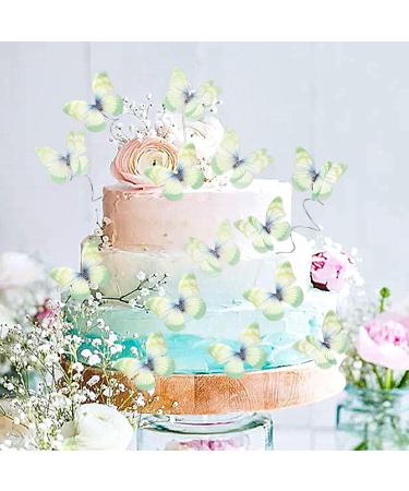 Cyodoos 30Pcs 3D Green Butterfly Cupcake Toppers Double Layer Butterfly Decorations for Women's Happy Birthday Cake Decorations Party Decorations - Buy Online on GoSupps.com