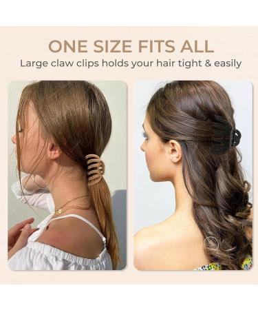 6 Pack Large Claw Hair Clips for Thick Long Curly Hair - Strong Hold Matte Octopus Hair Claws for Women - Non-slip Durable Big Jaw Clips - 4 inch Styling Accessories - Buy Online on GoSupps.com