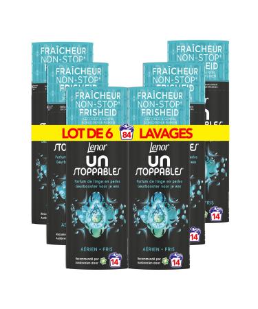 Lenor Unstoppables, Laundry Fragrance Beads for Laundry Detergent, 84 Washes (165g x 6), Air Scent, Non-Stop Freshness up to