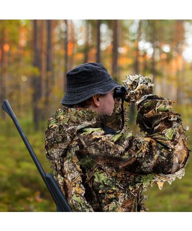 Leafy Ghillie Suit for Kids and Adults | 3D Camo Hunting Gear with Clothes, Gloves, Face Mask, and Bag | Lightweight Jungle and Halloween Camouflage Suit (M&L) - Buy Online on GoSupps.com