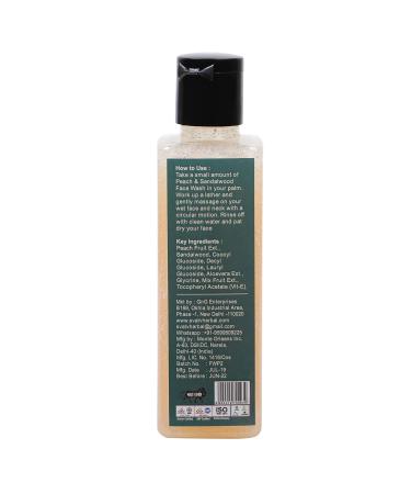 SVATV Peach & Sandalwood Exfoliating Face Wash - Paraben & Sulfate Free Cleanser with Mixed Fruit Extract for Refreshing Cleansing & Makeup Removal - 100ml - Buy Online on GoSupps.com