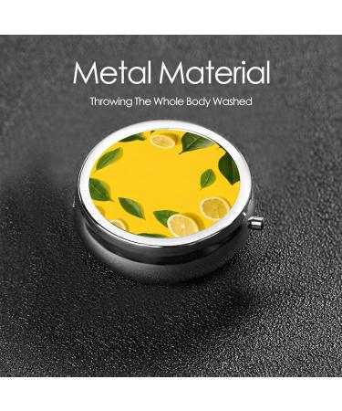 Yellow Lemon Mini Round Pill Box | 3 Compartment Travel Pill Organizer | Portable Pill Case for Home & Office - Buy Online on GoSupps.com
