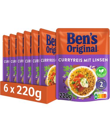 BEN'S ORIGINAL Ben's Original Express Rice Curry Rice with Lentils (6 x 220 g) Curry Rice with Lentils 220 g (pack of 6) - Buy Online on GoSupps.com