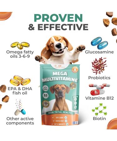 K9 Laboratories Mega Multivitamin for Dogs - 60 Count - Convenient Snack Form - Supports Muscles Joints Immune System Digestion Skin & Coat - Buy Online on GoSupps.com