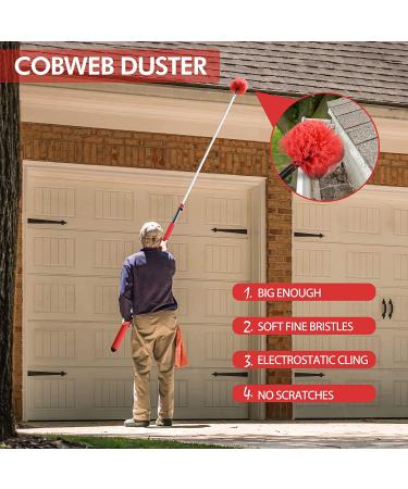 20ft High Reach Dusting Kit with Telescopic Pole - Indoor & Outdoor Extendable Duster Cleaning Set - Buy Online on GoSupps.com