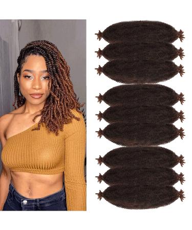 LingGuan Pre-Separated Springy Afro Twist Hair 16 Inch kinky Spring twist hair braiding 9 Packs Synthetic Crochet Hair Soft Braids Afro Twist Hair Braiding Hair For Black Women (16 INCH, 1B/30) 16 Inch 1B/30