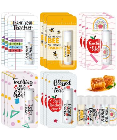 15 Pack Teacher Employee Appreciation Gift Bulk Lip Balm Employee Staff Appreciation Teacher Staff Team Thank You Gift Bulk Honey Flavor Balm Inspirational Party Favors for Women Men (Cute) Cute 15
